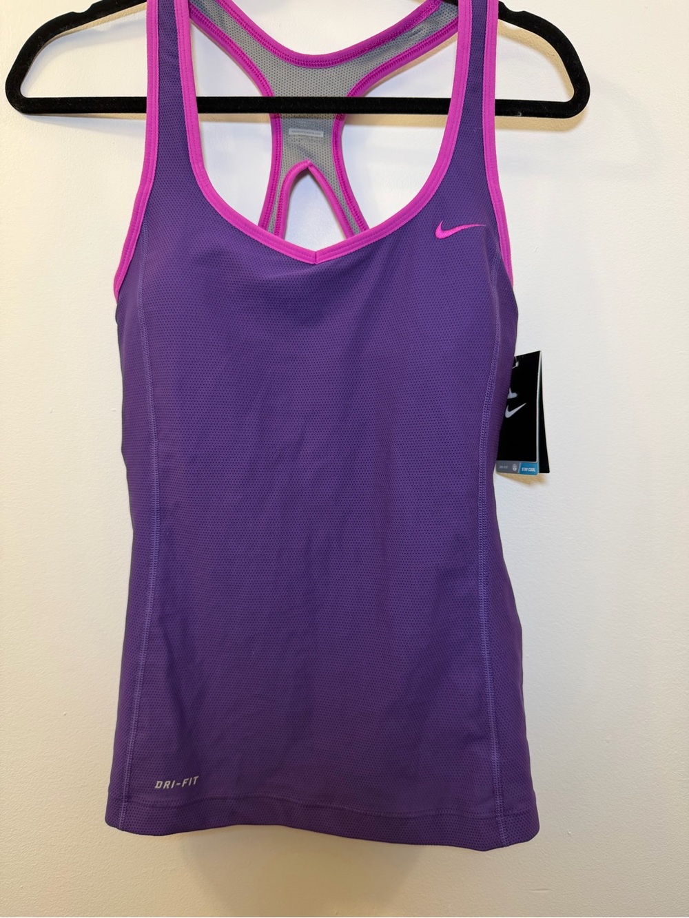 Nike Mesh Purple Magenta Longline Sports Bra Tank Top NWT US Sz Med, UK Sz 12